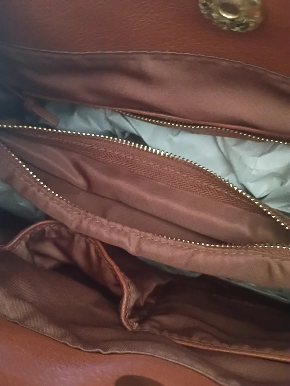 BCBG Mauve Brown Tote Bag with Gold Hardware